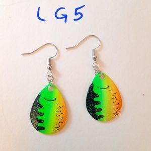Lure Earrings (Green, Orange, Black)
